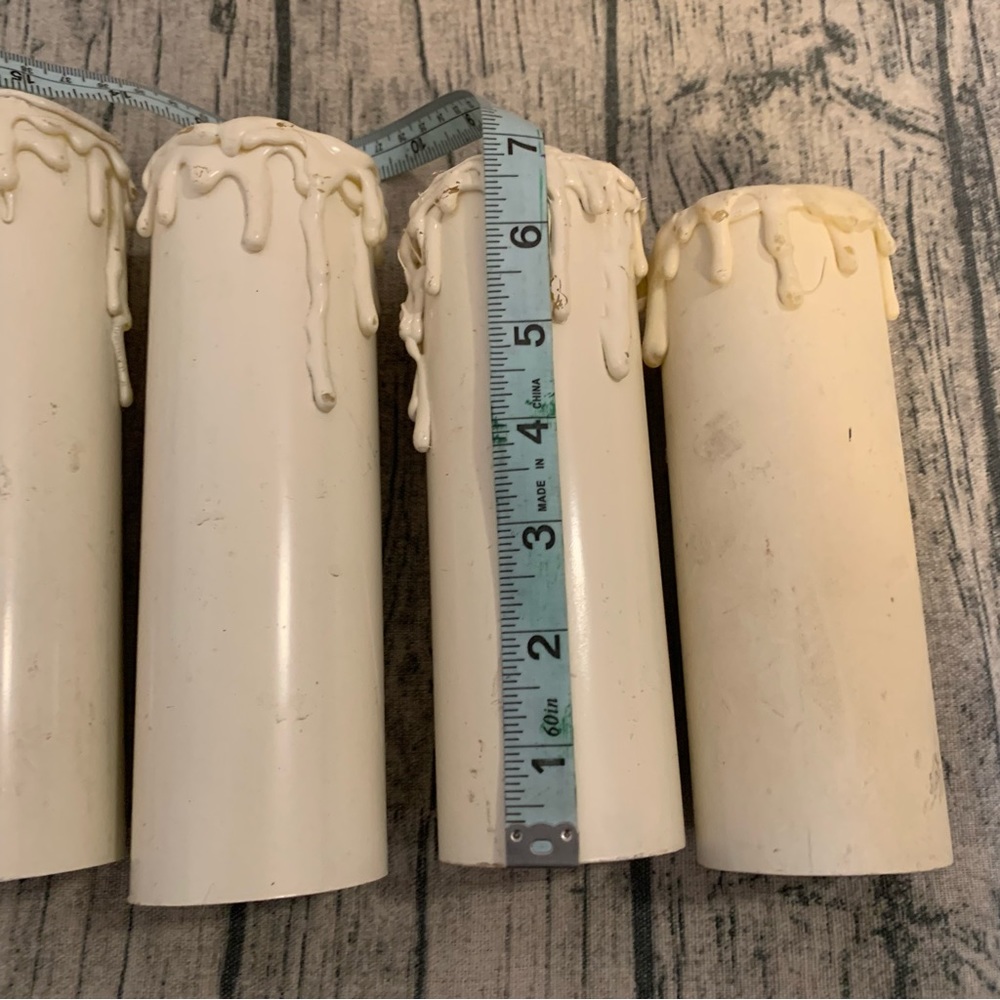 Lot of 9 Homemade PVC Faux Halloween Candles Rustic Drippy Look White Cemetery - Picture 12 of 13